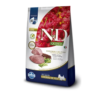 Ração Farmina N&D Quinoa Controle de Peso Cordeiro para Cães Adultos de Raças Pequenas 2,5 kg