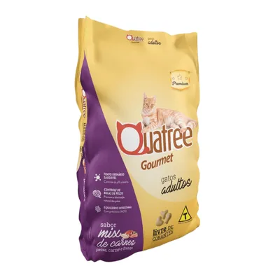 Ração Quatree Gourmet Mix de Carnes para Gatos Adultos 10,1 kg