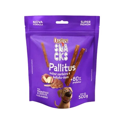 Petisco Quatree Snacks Pallitus Cordeiro e Batata Doce para Cães Adultos 500 g