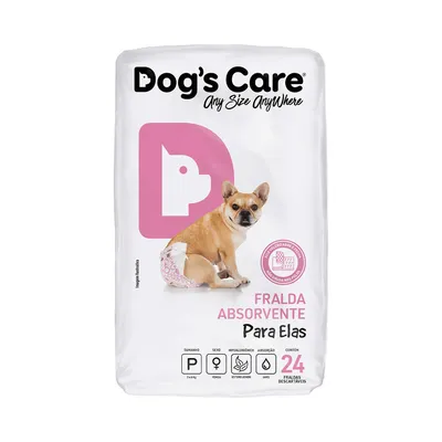 Fralda Absorvente Dog's Care Para Elas - 24 Unidades M