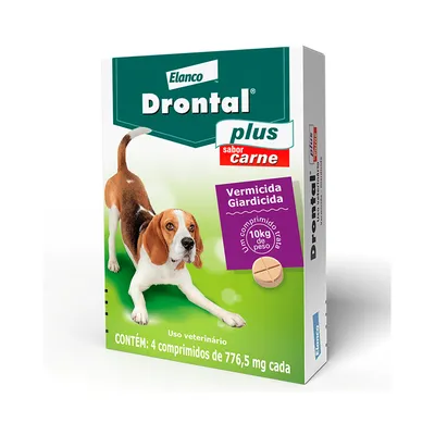 Vermífugo Elanco Drontal Plus Sabor Carne para Cães até 10 kg – 1 Comprimido