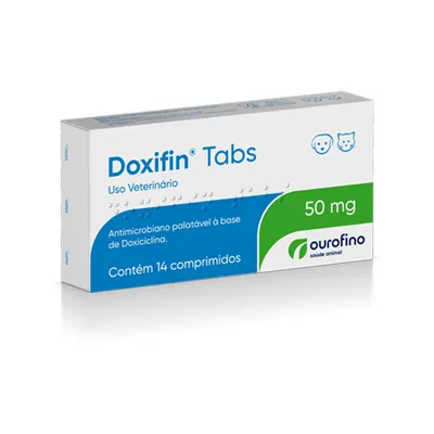 Doxifin Tabs 50mg Antimicrobiano para Cães e Gatos – 14 Comprimidos
