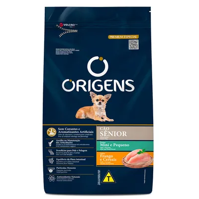 Ração Origens Cães Senior Mini e Pequeno Frango e Cereais