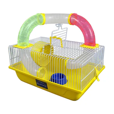 Gaiola para Hamster com Tubos Divertidos Bragança Amarela