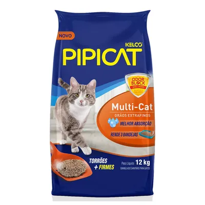Areia Pipicat Multi-Cat Odor Block para Gatos