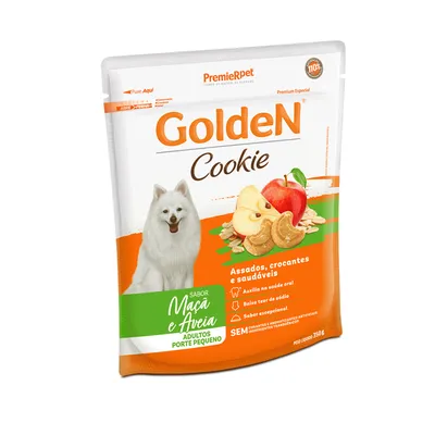 Cookie Golden Cães Adultos Porte Pequeno Maçã e Aveia
