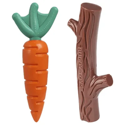 Brinquedo Mordedor Nylon Cenoura e Graveto Buddy Toys