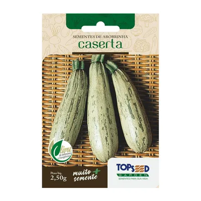 Sementes de Abobrinha Caserta Tradicional Topseed Garden