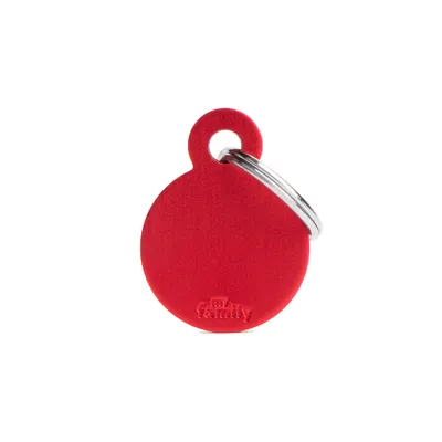 Placa de Identificação Círculo Alumínio Vermelho MyFamily
