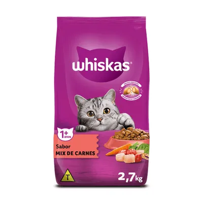 Ração Whiskas Gatos Adultos Mix Carne