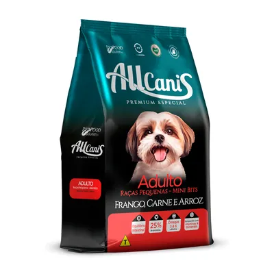 Ração Allcanis Cães Adultos Raças Pequenas Frango Carne e Arroz