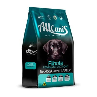 Ração Allcanis Cães Filhotes e Lactantes Frango Carne e Arroz