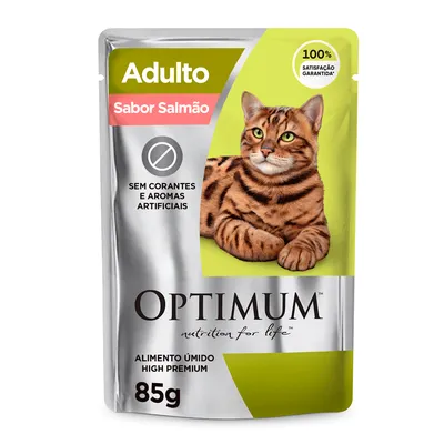Ração Úmida Optimum Sachê Gatos Adultos Salmão