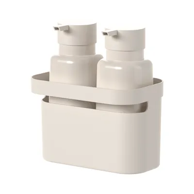 Conjunto Dispensers e Organizador Flow Bege Ou