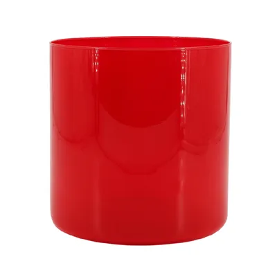 Vaso Cilindro de Vidro Ts Brasil Vermelho