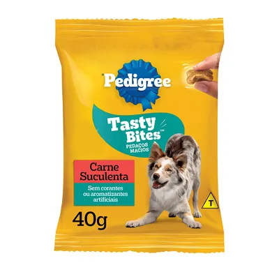 Petisco Pedigree Tasty Bites para Cães Adultos Carne Suculenta