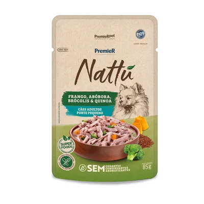 Ração Úmida Premier Nattu Cães Adultos Porte Pequeno Frango e Abóbora