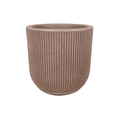 Vaso SP27 Fosco 29 x 29cm com Prato Antique Castanho Vasart
