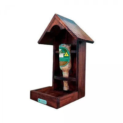 Comedouro Automático Livre Birds Wood House Betume