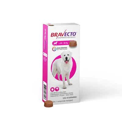 Antipulgas e Carrapatos Bravecto 40 a 56 kg Cães 1400mg