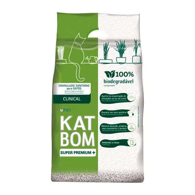 Areia para Gato Katbom Clinical Granulado Higiênico Biodegradável