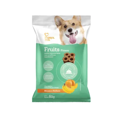 Petisco Fruits Fitness Banana e Abóbora Cães Adultos Papaya Pets