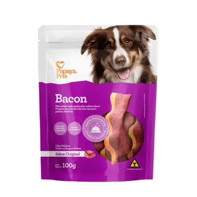 Petisco Bacon Cães Adultos Papaya Pets