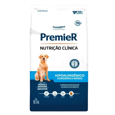 Ração Premier Nutrição Clínica Hipoalergênico Cães Médio e Grande Porte Cordeiro e Arroz