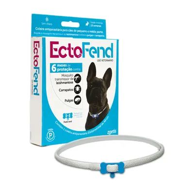 Coleira Antipulgas e Carrapatos Ectofend Azul para Cães Pequenos e Médios