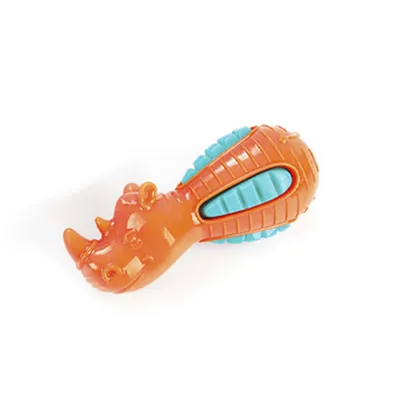 Brinquedo Mordedor Rinoceronte Tex Pets Laranja