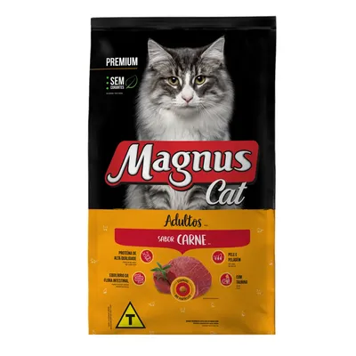 Ração Magnus Cat para Gatos Adultos Carne