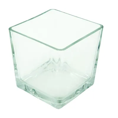 Vaso Cubo Vidro Claro Ts Brasil
