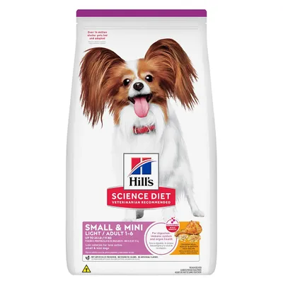 Ração Hill's Science Diet Light com Baixas Calorias Cães Adultos Pequenos e Mini Sabor Frango