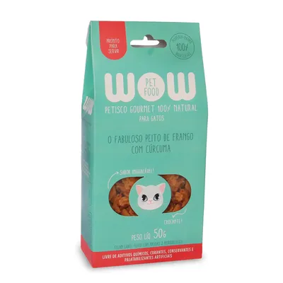 Petisco Gourmet para Gatos Frango e Cúrcuma Wow