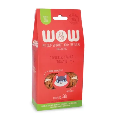 Petisco Gourmet para Gatos Frango Crocante Wow