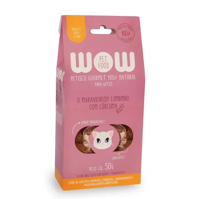 Petisco Gourmet para Gatos Lombinho e Cúrcuma Wow