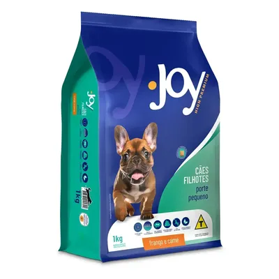 Ração Joy High Premium Cães Filhotes Raças Pequenas Frango e Carne