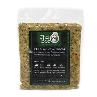 Alimentação Natural Chef Bob para Cães Filé Suino com Hortelã