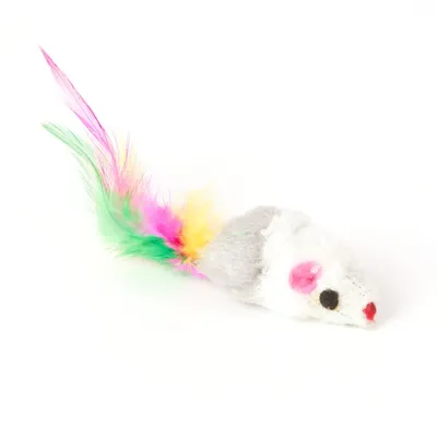 Brinquedo Ratinho de Pelúcia e Penas Flicks