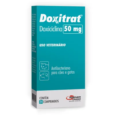 Antibiótico Doxitrat 50 mg para Cães e Gatos