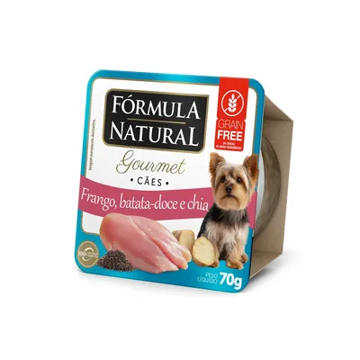 Ração Úmida Fórmula Natural Gourmet Cães Frango, Batata-Doce e Chia
