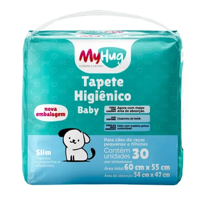 Tapete Higiênico MyHug Baby Slim 60X55 cm para Cães Filhotes
