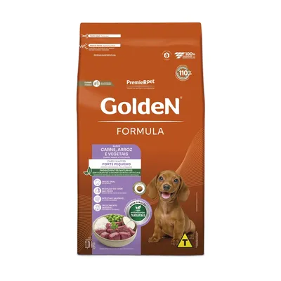 Ração Golden Formula Cães Filhotes Raças Pequenas Carne, Arroz e Vegetais