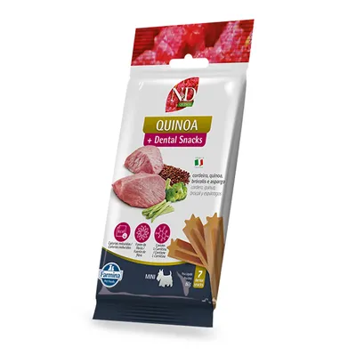 Petisco Dental N&D Quinoa Controle de Calorias Cães Mini e Pequenos Cordeiro, Quinoa, Brócolis e Aspargo