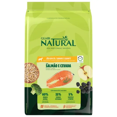 Ração Guabi Natural Cães Adultos Grandes Salmão e Cevada