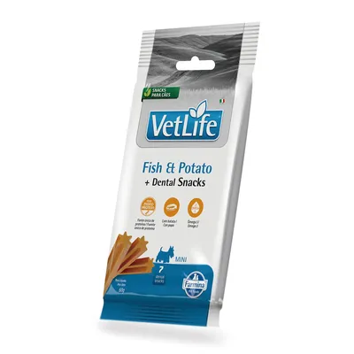 Petisco Dental Vet Life para Cães Mini e Pequenos Fish e Potato
