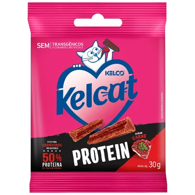 Petisco Kelcat Stick Protein Carne para Gatos