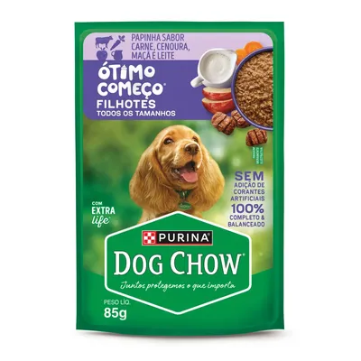 Ração Úmida Dog Chow Cães Filhotes Ótimo Começo Papinha Carne