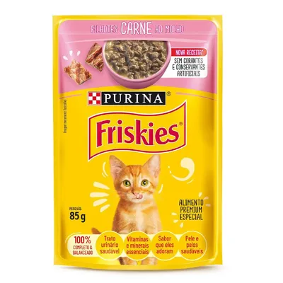 Ração Úmida Friskies Gatos Filhotes Carne ao molho