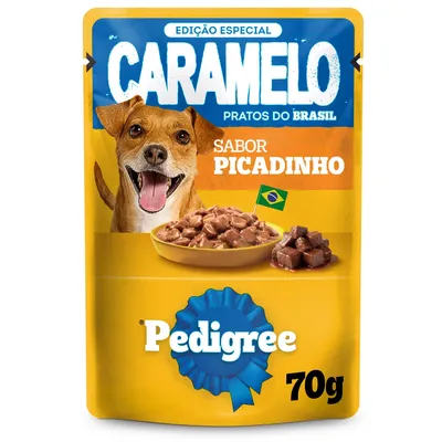 Ração Úmida Pedigree Caramelo Cães Adultos Sachê Picadinho